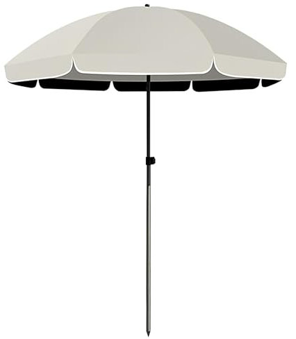 Parasol de Plage, Tente Anti-UV, Parasol Inclinable Exterieur, Parasol de Jardin Facile à Installer et à Transporter pour Plage, Balcon & Terrasse(Khaki,2.8m/9.2ft)