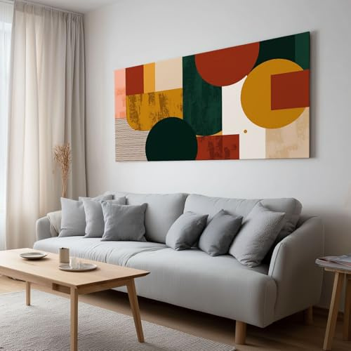 Leinwand Bilder Wandbilder für Wohnzimmer, Badezimmer 160 x 80 cm Abstrakt Linie Geometrische Form Vlies Leinwand Gemälde Wandgemälde Zimmer Deko auf Wand Dekoration Geschenk Wall Art