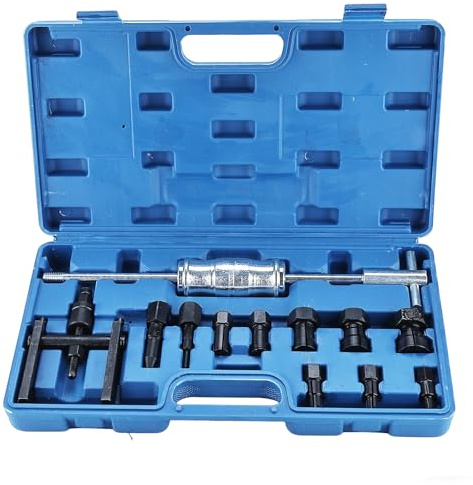 FreeTec 12tlg Innenlager Abzieher Set, 8-32mm Innenabzieher Lager, Grundloch Lagerabzieher Innenlager Auszieher Werkzeug, Kugellager Abzieher Innen Klein mit Gleithammer für Motorrad AVT Dirt Bike