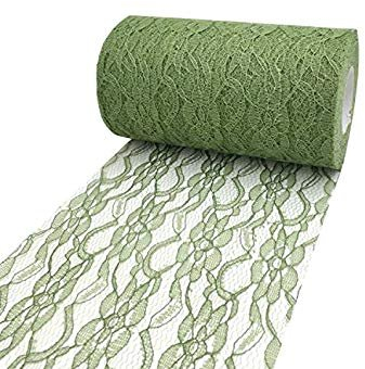 PsmGoods® Weinlese-Spitze-Tabellen-Läufer-Stuhl-Schärpe für Hochzeits-Festival Ereignis Tischdekoration 15cm * 22m (Dunkelgrün)