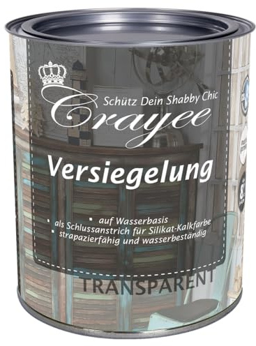 PNZ Crayee Versiegelung | für Möbel Innen | Nachhaltig hergestellt mit regionalen Rohstoffen | versiegelt Kalkfarbe, Gebinde:0.75L, Farbe:glänzend
