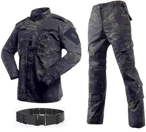 H World Shopping Taktische BDU-Kampfuniform, Jacke und Hose, Anzug für Armee, Militär, Airsoft, Paintball, Jagd, Schießen, Kriegsspiel, Wüste, Digital (AOR1