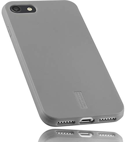 mumbi Hülle kompatibel mit iPhone SE 2022 / SE 2020 / 7 / 8 Handy Case Handyhülle, grau mit grauem Streifen