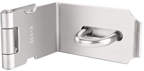 SAYAYO 90 Degree Hasp and Staple SUS304 Stainless Steel 5 Inches, Brushed