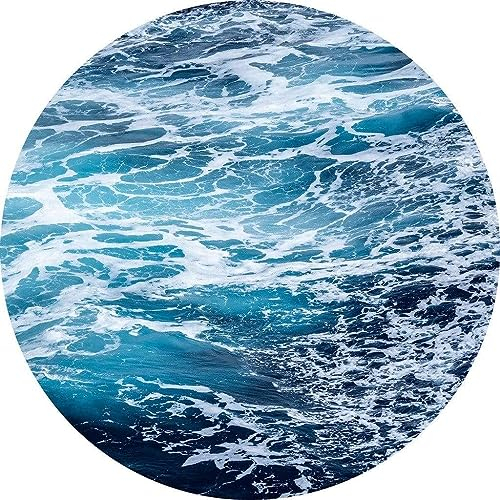 Komar DOT runde und selbstklebende Vlies Fototapete Aloha - Ø Durchmesser 125 cm - 1 Stück - Meer, Wasser, Brandung, Tapete, Dekoration, Wandtapete, Wandbild, Wandbelag, Designtapete - D1-041