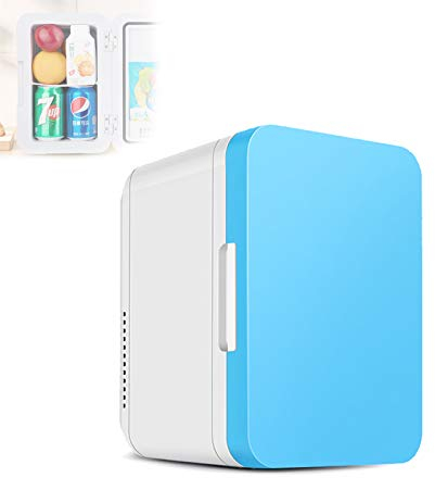 RANRANHOME 8L Compact Kühlschrank, Mini Cabinet Thermoelectric Cooler Und Wärmer, Kleiner Schlaf Haushalt Schlafzimmer Auto-Mounted Kühlschrank Für Kosmetik, Getränke, Nahrungsmittelspeicher,Blau