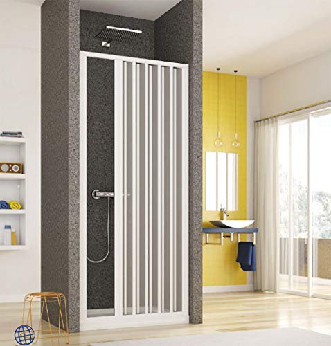 Box porta porta doccia a soffietto cm.120, apertura laterale, riducibile