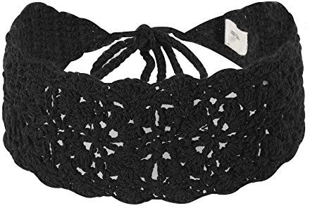 Damen Gestrickt Stirnband Mädchen Retro Breit Strick Haarband (Einfach Schwarz),Einheitsgröße
