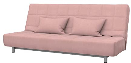 Soferia Kompatible Ersatzbezug fur BEDDINGE 3-er Bettsofa, Stoff Majestic Velvet Blush Pink (FLECKENABWEISEND und WASSERABWEISEND), Rosa