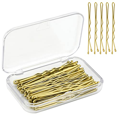 AIEX 50-teiliges Haarnadel-Kit Haarspangen Bobby-Pins Mit Sicherem Halt, Haarspangen Für Frauen Mädchen Und Friseursalon (Gold)