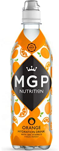 MGP Sugar Free Hydration Drink, 12 x 500ml Multipack, Sports Recovery Electrolytes, Low Carbs, Fat Free, Gluten Free, Vegan Friendly, Vitamin C, B3, B5, B1, B6, B12, D3 Supplement - Orange