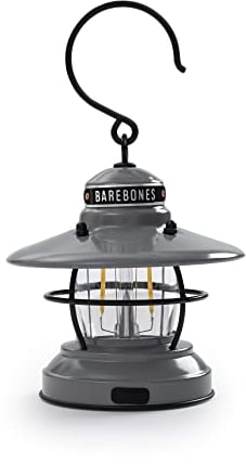 Barebones Edison Mini Lantern – Vintage LED Camping Lampe mit Helligkeitsregelung – Kompakte, Wetterfeste Outdoor-Lampe für Wandern, Zelte, Angeln und Wohnkultur (Schiefergrau)