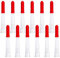 12 Pieces Spare Silicone Sealant Nozzles, Silicone Tube Nozzles Resealable Sealant Nozzle with 12 Pcs Red Caulk Cap Covers for Bathroom Kitchen Finishing Sealing