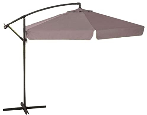 GARDENIA D300 Sombrilla de jardín, 3 x 3 m de acero para exterior, decoración de piscina, cenador, terraza, bar, hotel, balcón -Palo gris -Tela beige, 1207.0006