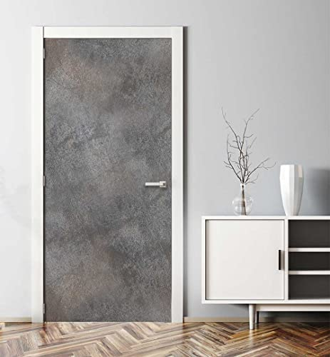 MyMaxxi - Tür bekleben mit Türtapete Türposter Türfolie Selbstklebend 90x200 Stahl hell - Tür verschönern Türaufkleber Türklebefolie Farbverlauf Metall grau