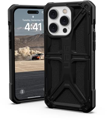 URBAN ARMOR GEAR UAG Designed for iPhone 14 Pro Case Black 6.1 Monarch Rugged Premium Protective Cover Lightweight Slim Shockproof Dropproof Compatible with Wireless Charging