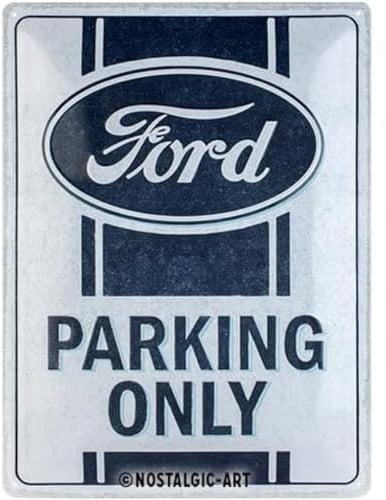 Nostalgic-Art Blechschild, Ford - Parking Only – Geschenk-Idee für Auto Zubehör Fans, aus Metall, Vintage-Design zur Dekoration, 30 x 40 cm, 23339