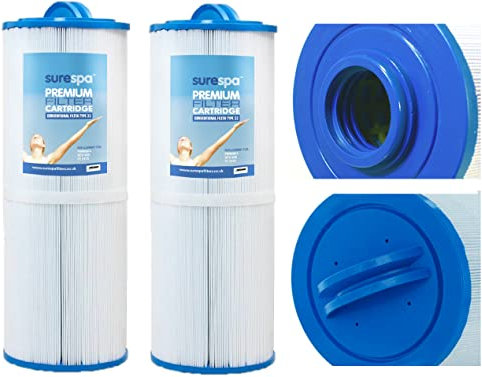 Surespa 2 x Hot Tub Filter - Replaces Unicel 4CH-949, Pleatco PWW50L, Filbur FC-0172, SC757, Darlly 40508, Magnum O250. 50 sq ft Hot Tub Filter Type 32 (Conventional Reemay Filtration Material)