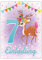 Junapack 12 Einladungskarten zum 7. Kindergeburtstag siebte Geburtstag Mädchen Reh