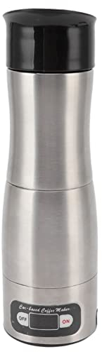 mumisuto Tragbare Espressomaschine, Mini-Reisekaffeemaschine, Elektrische Kaffeemaschine Tragbare Kaffeemaschine Schnellentnahme für Auto Reisekaffeemaschine mit 12V 24V Zigarettenanzünder Netzkabel