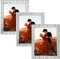 Giftgarden 3 Stück Glas Bilderrahmen 20x25 cm mit Silber Glitzer - Funkelnde Fotorahmen für Tischplatte - Perfekt für Babyfotos, Familienfotos und Hochzeitsfotos - Geschenk