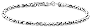 Thomas Sabo Herren Venezia-Armband, 925er Sterlingsilber geschwärzt, Länge 17,5 cm, A2086-637-21-L17,5