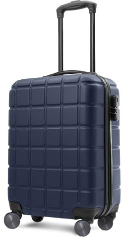 AVIO Atlas 52cm Cabin Suitcase – Lightweight Carry-On Luggage with Spinner Wheels, Telescopic Handle & Lock – Airline-Approved Cabin Bag for Ryanair, easyJet, BA & More