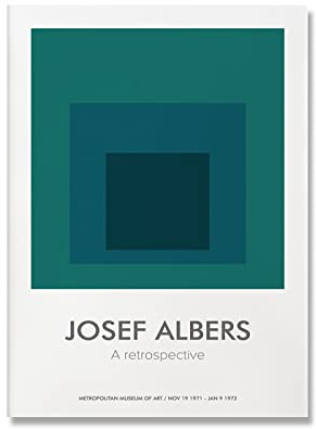 XCPORA Josef Albers Poster Josef Albers Wandkunstausstellung Farbverlauf quadratische Drucke Josef Albers Leinwand Malerei Wohnkultur Bild 50x70cmx1 ohne Rahmen