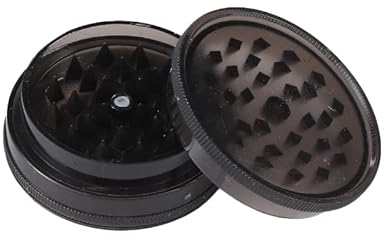 Grinder/Crusher | 3 pièces | Plastique | 60 mm | Utilisation de produits du tabac (noir)