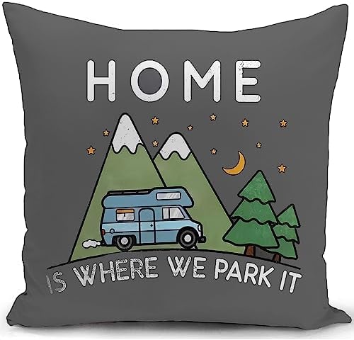 HUASHUZI Kissenbezug 40x40 cm Camping zubehör Geschenke für Camper wohnmobil Wohnwagen Gadgets deko Sofa dekokissen