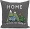 HUASHUZI Kissenbezug 40x40 cm Camping zubehör Geschenke für Camper wohnmobil Wohnwagen Gadgets deko Sofa dekokissen