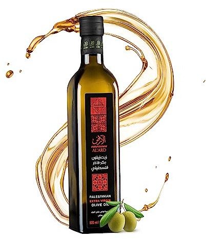 Olio d'oliva extra vergine dalla Palestina, olio d'oliva di alta qualità spremuto a freddo, 100% olive raccolte a mano, raccolta a mano, estrazione a freddo, vero olio d'oliva dalla Palestina (500 ml)