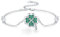 Armband Damen Silber 925 Glänzende Armbänder Klee Kleeblatt Ein Symbol des Glücks Elegante Schmuck für Sie Mädchen Glück Einstellbare Länge Grün Kristallen Damen Armband - Kommt mit Geschenkbox