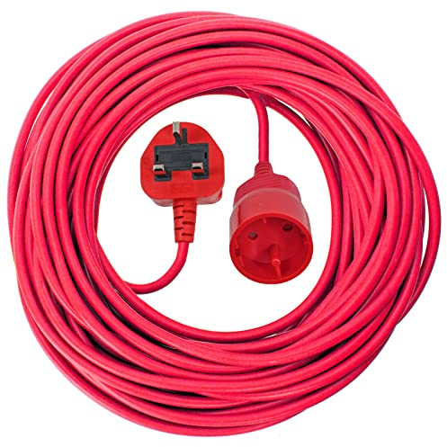 SPARES2GO 10m Mains Power Cable UK 3 Pin Plug compatible with Bosch AdvancedRotak 550 650 750 UniversalRotak Lawnmower
