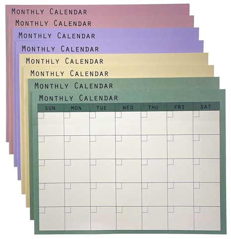 UNIQUE HM&LN Kalender Haftnotizen, Selbstklebende Notizzettel, Großer Notizblock für Wand, Niedliche To-Do-Liste Sticky Notes für Büro Hause Schule, 15.24 x 20.32cm, 8 Pads/160 Blatt