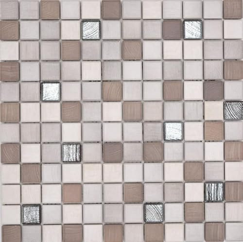 Jasba Senja Pure Mosaico ceramica gres mix legno metallizzato opaco effetto legno cucina bagno doccia MOSJB06 1 tappetino