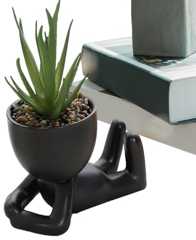 Körperfigur-Pflanzgefäß, Keramikvasen für Blumen,Kleine Figur Blumentopf Ornamente Blumentopf Desktop Vase | People Planters H F Planter Minimalist Statue Abstract Decor für Esstisch