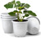 Plastard Übertopf 5er Set Durchmesser 24 cm Weiss Blumentopf für Innen und Außen aus Kunststoff Pflanztopf für Balkon Terrasse Pflanzkübel Kräutertopf