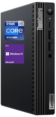 Lenovo ThinkCentre M70q MFF Business Desktop, 13th Gen Intel Core i5-13400T, 16GB RAM, 1TB SSD, Wired Keyboard & Mouse, Antenna, HDMI, DP Port, RJ45, Wi-Fi 6, Windows 11 Pro, Black