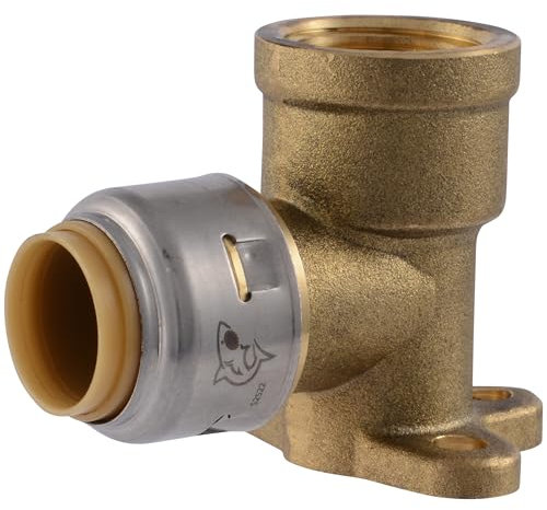 SharkBite Max 1/2 Zoll x 1/2 Zoll FNPT Drop Ear Ellenbogen, Push to Connect Messing Sanitärverschraubung, PEX-Rohr, Kupfer, CPVC, PE-RT, HDPE, UR334A