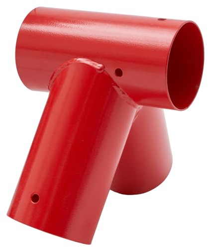 Connettore per altalena a 100°, diametro 100 mm, in lamiera d'acciaio verniciata a polvere, per altalena da giardino, forma triangolare a A, con fori di montaggio Ø 10 mm (rosso, 100°)