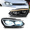 VLAND Projektorscheinwerfer Kompatibel für Golf 6 MK6 TSI Halogen 2008-2013 (Nicht für TDI/GTI/R), 1 Satz/Mit E-Prüfzeichen