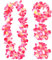 Lot de 4 guirlandes hawaïennes colorées - Guirlande hawaïenne artificielle avec volants - Bandeau à volants - Guirlande de mains pour adultes - Accessoires de fête sur la plage (rose)