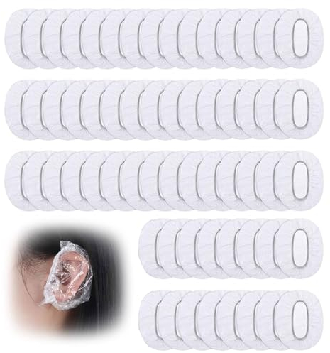 200 piezas cubierta de la oreja de la ducha orejeras transparentes gorros de ducha desechables cubiertas de los oídos impermeables tapas de los oídos para el baño de la ducha del tinte del cabello