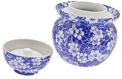 Prueba de espesamiento Kimchi Kombuch Almacenamiento de alimentos Grandes recipientes de comedor pintados de cerámica Capacidad de elaboración de decapado Hogar y tapas con fermentación de fugas - Sel