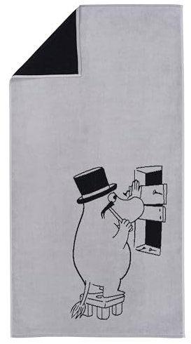 Arabia Moomin Moominpappa Badetuch aus 100% Baumwolle GOTS, in der Farbe Grau, Maße: 70x140 cm, 1074698