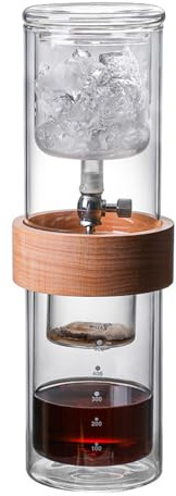 KHZKHC Ice Cold Brew Dripper Kaffeemaschine, Cold Drip Coffee Cold Brew Drip Tower, 500 Ml, Glas Mit Hohem Borosilikatgehalt, Abnehmbar, Einstellbare Tropfrate, Für Café, Zuhause