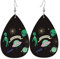 Teardrop Doppelseitige Leder Ohrringe Planet Ufo Alien Niedlich Kunstleder Baumeln Ohrringe Schmuck Geschenk für Frauen Mädchen, Einheitsgröße, Kunstleder