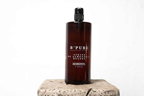B'Pure Aceite De Almendras Dulces Refinado 100% Puro y Natural 1L - Alto poder hidratante
