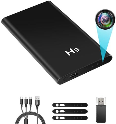 Yadayuki Caméra Espion,1080P HD Mini Camera Cachée Power Bank, Micro Espion Discrète Caméra de Surveillance Câble USB 3 en 1 avec Détection de la Gravité et Vision Nocturne